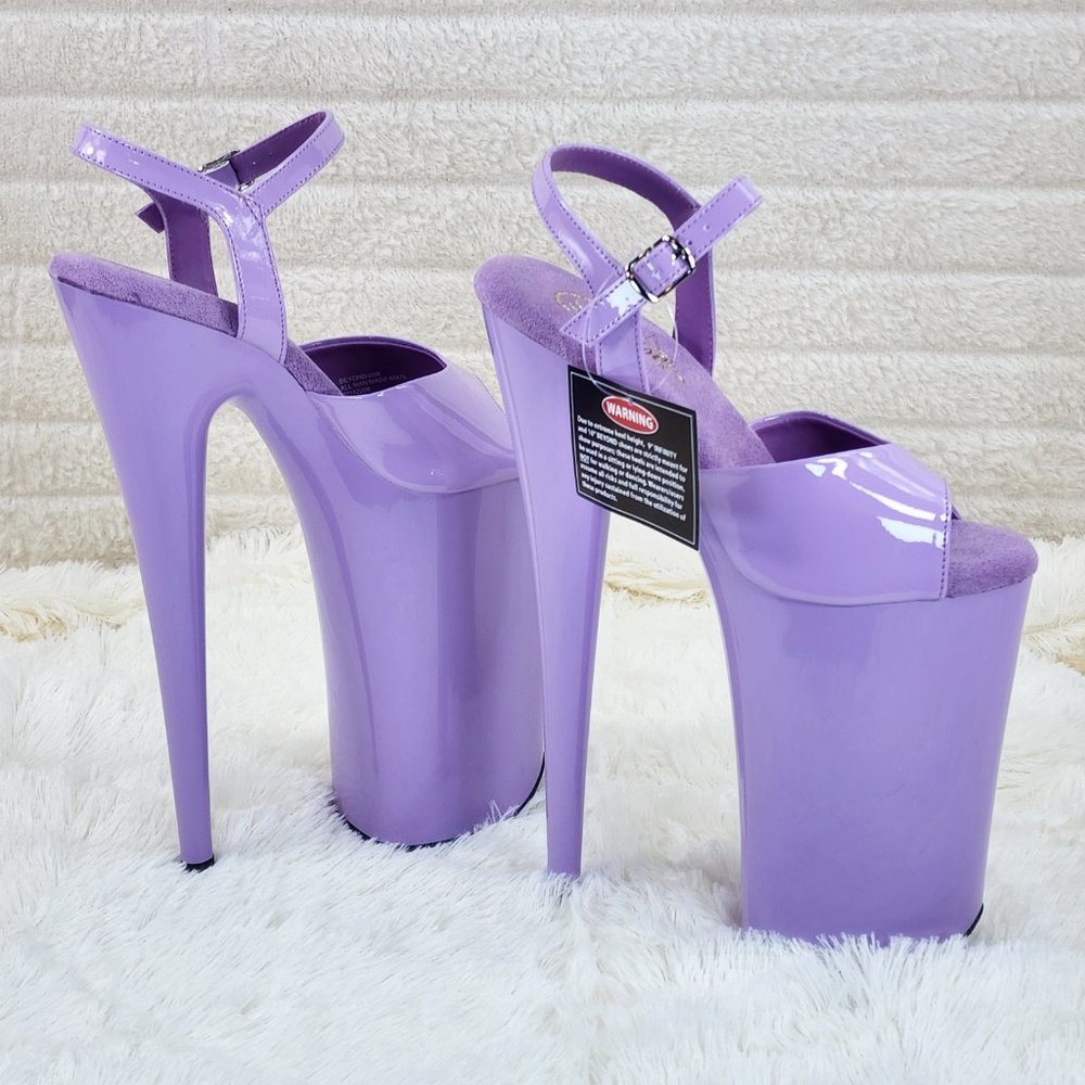 Lilac Purple Beyond Platform 10" High Heels Ankle Strap Shoes Restocked